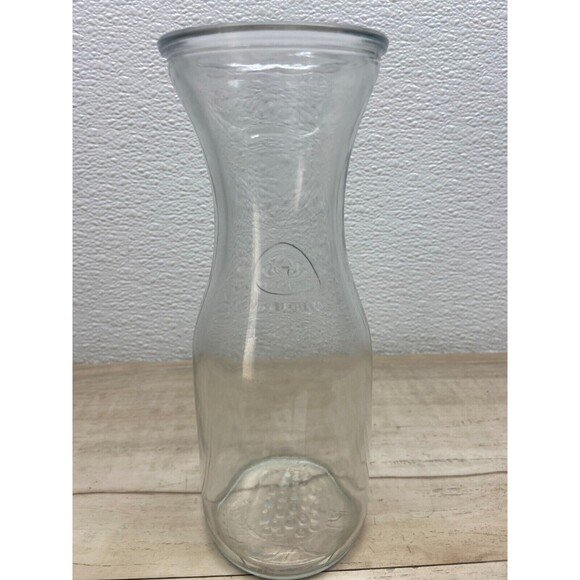 Vtg Carafe 1/2 Litre 16.9oz Clear Glass For Juice Wine Water Made In Mexico - Picture 4 of 6
